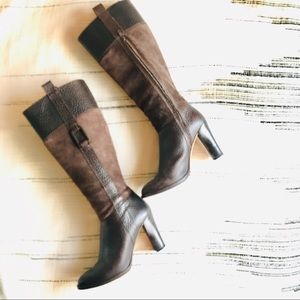Banana Republic Brown Suede/Leather Heeled Boots